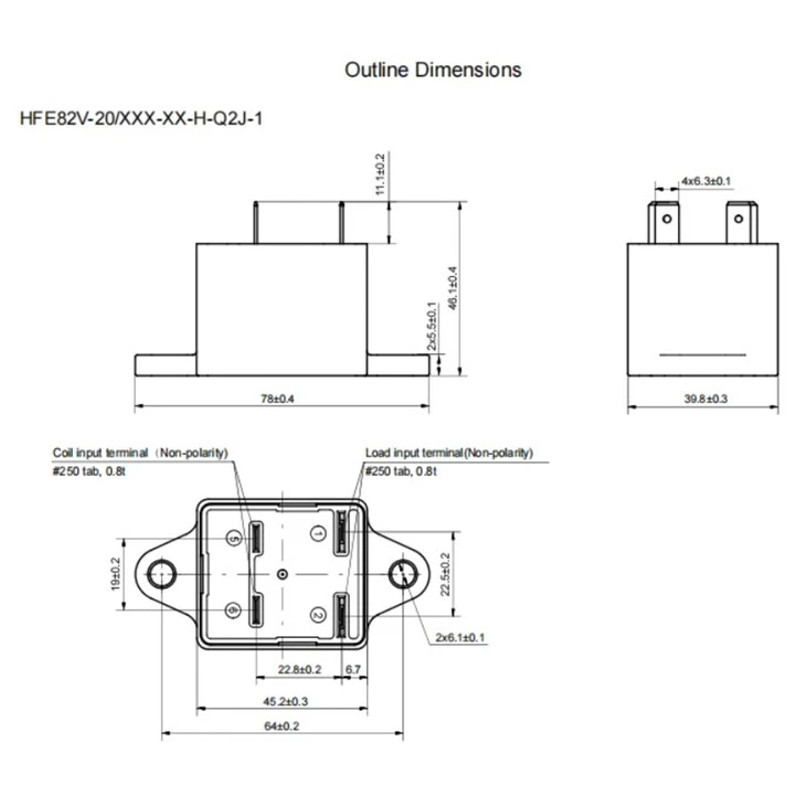 HFE82V-40 HONGFA High Voltage DC Contactor 450V 750V 40A factory